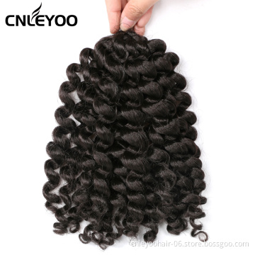 Dark Brown Wand Curl Crochet Hair 8 Inch Jamaica Bounce Crochet Braids For Women